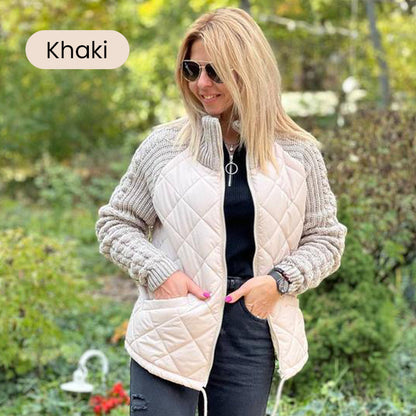 ❄️Black Friday Specials❄️Women's Knit Patchwork Puffy Jacket🎁Buy 2 Free Shipping